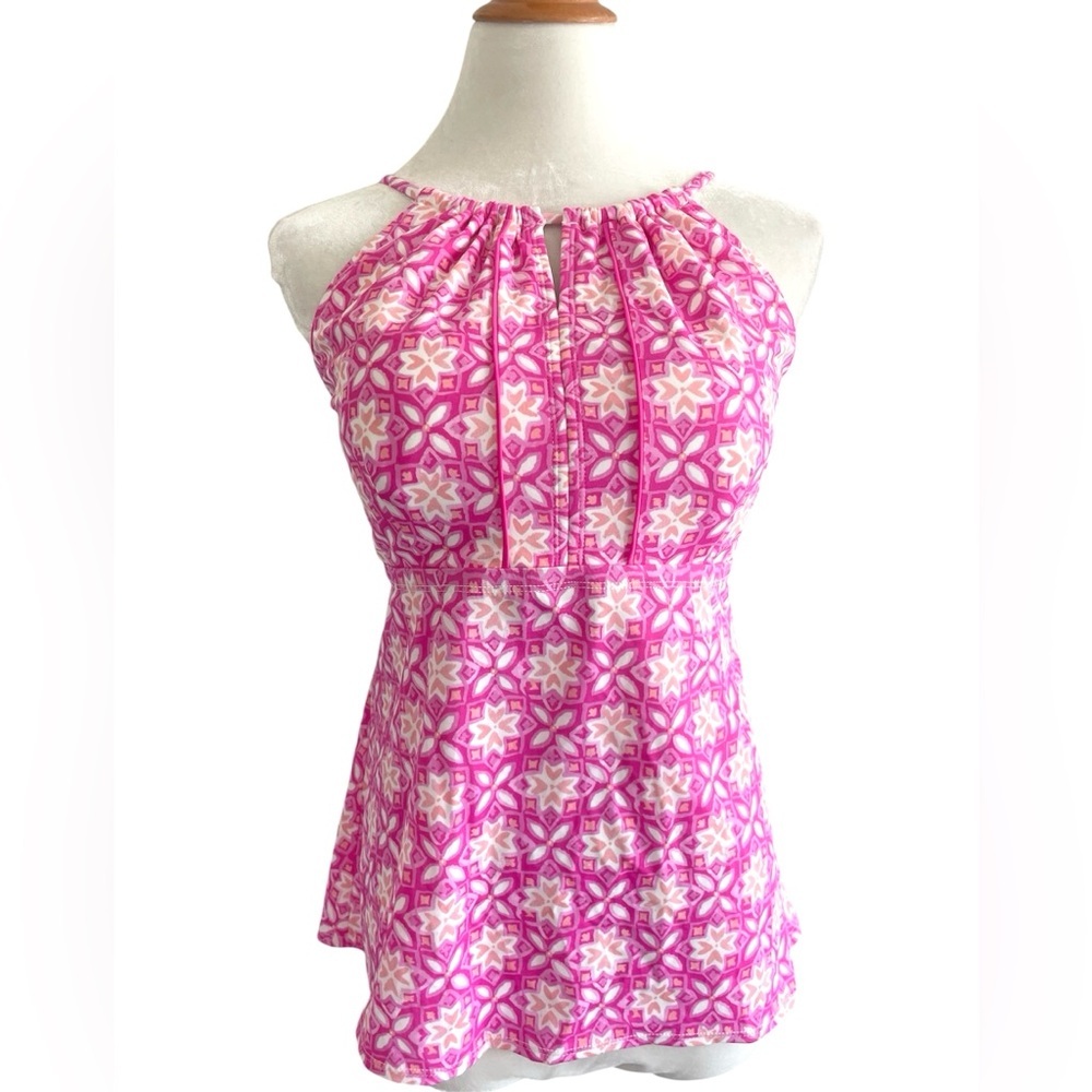 Kim Rogers High Keyhole Neck Tankini Top Size XL NWT